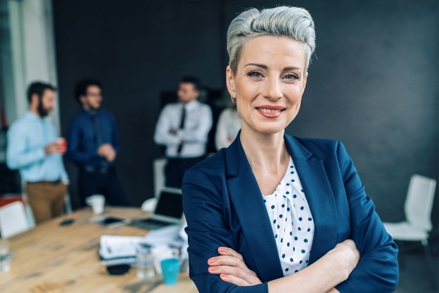 Financial advisors planning business growth strategy